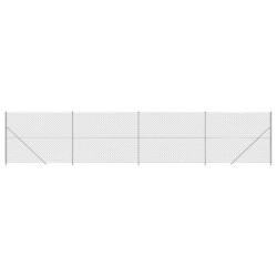 vidaXL Cerca de alambre con brida plateada 2x10 m
