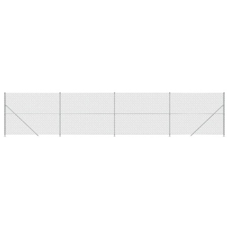 vidaXL Cerca de alambre con brida plateada 2x10 m