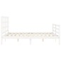vidaXL Estructura de cama matrimonio con cabecero madera maciza blanco vidaXL Estructura de cama matrimonio con cabecero madera maciza blanco