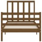 vidaXL Estructura cama con cabecero madera maciza marrón miel 90x200cm vidaXL Estructura cama con cabecero madera maciza marrón miel 90x200cm