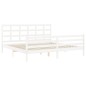 vidaXL Estructura de cama con cabecero madera maciza blanco 200x200 cm vidaXL Estructura de cama con cabecero madera maciza blanco 200x200 cm