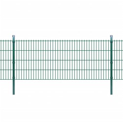 vidaXL Postes de valla 10 uds acero galvanizado verde 130 cm
