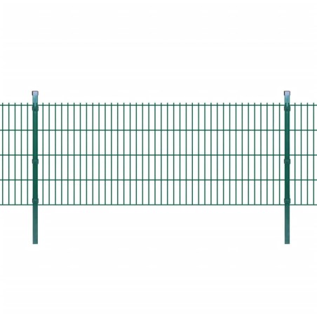 vidaXL Postes de valla 10 uds acero galvanizado verde 130 cm