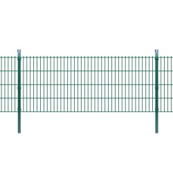 vidaXL Postes de valla 20 uds acero galvanizado verde 130 cm