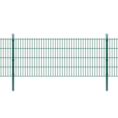 vidaXL Postes de valla 20 uds acero galvanizado verde 130 cm