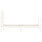 vidaXL Estructura de cama individual con cabecero madera maciza blanco