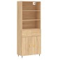vidaXL Aparador alto madera contrachapada color roble 69,5x34x180 cm