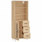 vidaXL Aparador alto madera contrachapada color roble 69,5x34x180 cm vidaXL Aparador alto madera contrachapada color roble 69,5x34x180 cm