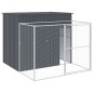 vidaXL Caseta perros con corral acero galvanizado gris 214x253x181 cm