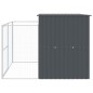 vidaXL Caseta perros con corral acero galvanizado gris 214x253x181 cm