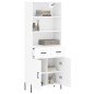 vidaXL Aparador alto madera contrachapada blanco 69,5x34x180 cm