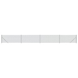 vidaXL Cerca de alambre con brida plateada 1x10 m