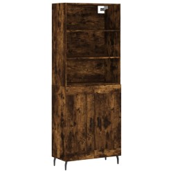 vidaXL Aparador alto madera contrachapada roble ahumado 69,5x34x180 cm