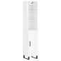 vidaXL Aparador alto madera contrachapada blanco brillo 34,5x34x180 cm