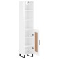 vidaXL Aparador alto madera contrachapada blanco brillo 34,5x34x180 cm