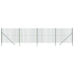 vidaXL Cerca de alambre de acero galvanizado verde 2,2x10 m