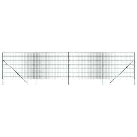 vidaXL Cerca de alambre de acero galvanizado verde 2,2x10 m