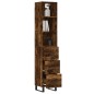 vidaXL Aparador de madera contrachapada roble ahumado 34,5x34x180 cm vidaXL Aparador de madera contrachapada roble ahumado 34,5x34x180 cm