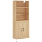vidaXL Aparador alto madera contrachapada color roble 69,5x34x180 cm vidaXL Aparador alto madera contrachapada color roble 69,5x34x180 cm