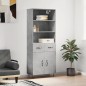 vidaXL Aparador alto madera contrachapada gris hormigón 69,5x34x180 cm vidaXL Aparador alto madera contrachapada gris hormigón 69,5x34x180 cm