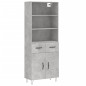 vidaXL Aparador alto madera contrachapada gris hormigón 69,5x34x180 cm vidaXL Aparador alto madera contrachapada gris hormigón 69,5x34x180 cm