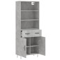 vidaXL Aparador alto madera contrachapada gris hormigón 69,5x34x180 cm vidaXL Aparador alto madera contrachapada gris hormigón 69,5x34x180 cm