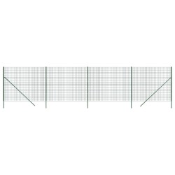 vidaXL Cerca de alambre de acero galvanizado verde 1,4x10 m