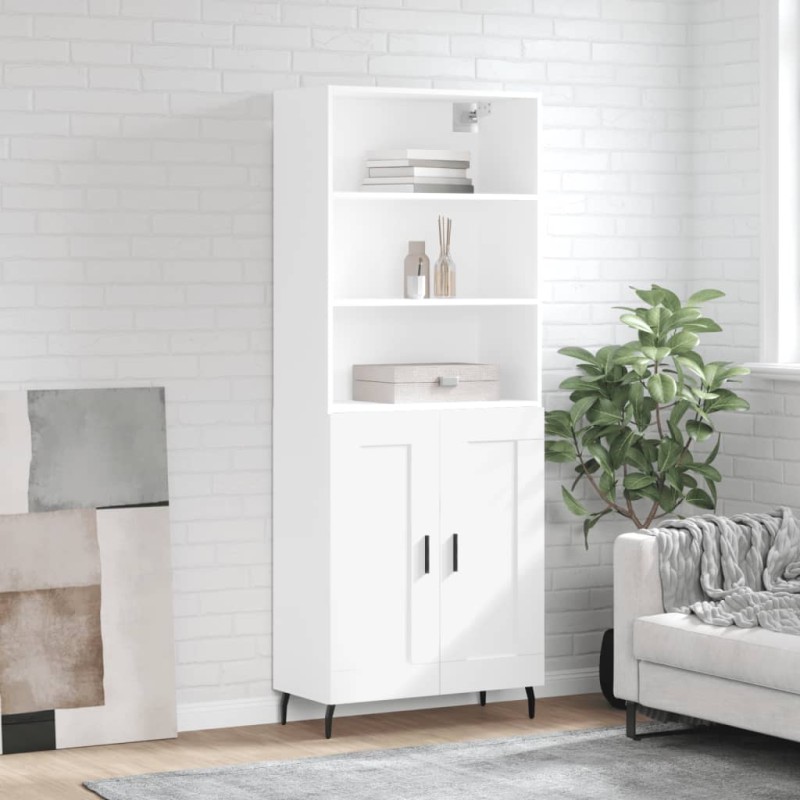 vidaXL Aparador alto madera contrachapada blanco 69,5x34x180 cm vidaXL Aparador alto madera contrachapada blanco 69,5x34x180 cm