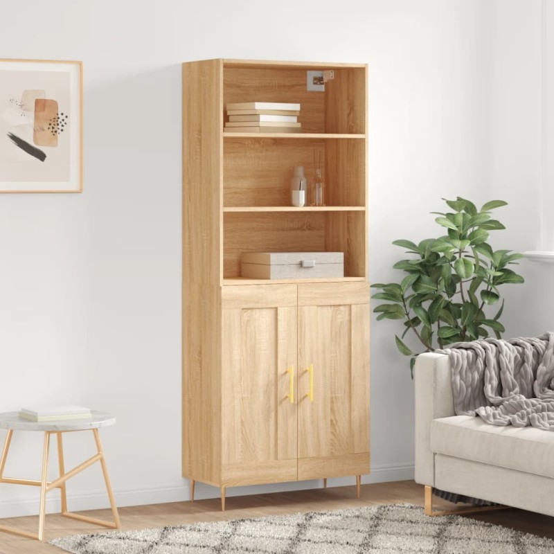 vidaXL Aparador alto madera contrachapada color roble 69,5x34x180 cm vidaXL Aparador alto madera contrachapada color roble 69,5x34x180 cm