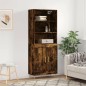 vidaXL Aparador alto madera contrachapada roble ahumado 69,5x34x180 cm vidaXL Aparador alto madera contrachapada roble ahumado 69,5x34x180 cm