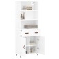 vidaXL Aparador alto madera contrachapada blanco brillo 69,5x34x180 cm