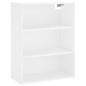 vidaXL Aparador alto madera contrachapada blanco brillo 69,5x34x180 cm