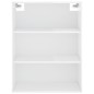 vidaXL Aparador alto madera contrachapada blanco brillo 69,5x34x180 cm