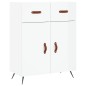 vidaXL Aparador alto madera contrachapada blanco brillo 69,5x34x180 cm