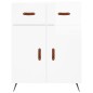 vidaXL Aparador alto madera contrachapada blanco brillo 69,5x34x180 cm