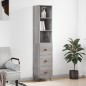 vidaXL Aparador alto madera contrachapada gris Sonoma 34,5x34x180 cm
