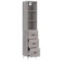 vidaXL Aparador alto madera contrachapada gris Sonoma 34,5x34x180 cm