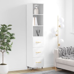 vidaXL Aparador alto madera contrachapada blanco 34,5x34x180 cm