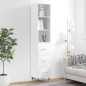 vidaXL Aparador alto madera contrachapada blanco 34,5x34x180 cm