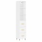 vidaXL Aparador alto madera contrachapada blanco 34,5x34x180 cm
