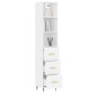 vidaXL Aparador alto madera contrachapada blanco 34,5x34x180 cm