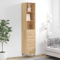 vidaXL Aparador de madera contrachapada roble Sonoma 34,5x34x180 cm