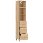 vidaXL Aparador de madera contrachapada roble Sonoma 34,5x34x180 cm