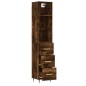vidaXL Aparador de madera contrachapada roble ahumado 34,5x34x180 cm vidaXL Aparador de madera contrachapada roble ahumado 34,5x34x180 cm