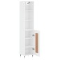 vidaXL Aparador alto madera contrachapada blanco 34,5x34x180 cm