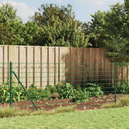 vidaXL Cerca de alambre de acero galvanizado verde 1x10 m