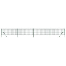 vidaXL Cerca de alambre de acero galvanizado verde 1x10 m