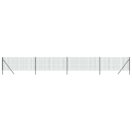 vidaXL Cerca de alambre de acero galvanizado verde 1x10 m