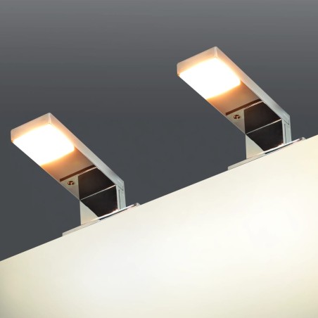 vidaXL Lámparas de espejo 2 W luz blanca cálida 2 unidades 