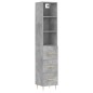 vidaXL Aparador de madera contrachapada gris hormigón 34,5x34x180 cm